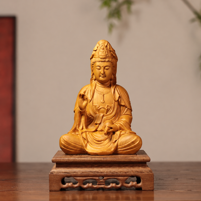 娑婆三聖佛像套組｜天然香柏木雕