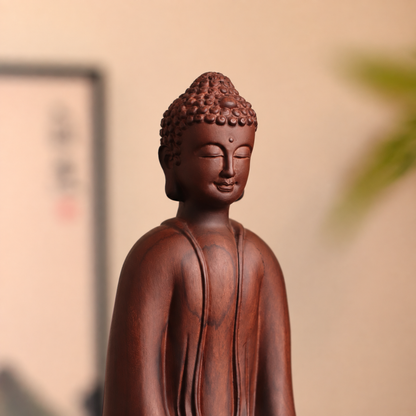 釋迦牟尼佛禪定坐像｜天然南非花梨木雕