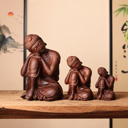 禪意自在佛像｜天然花梨木雕