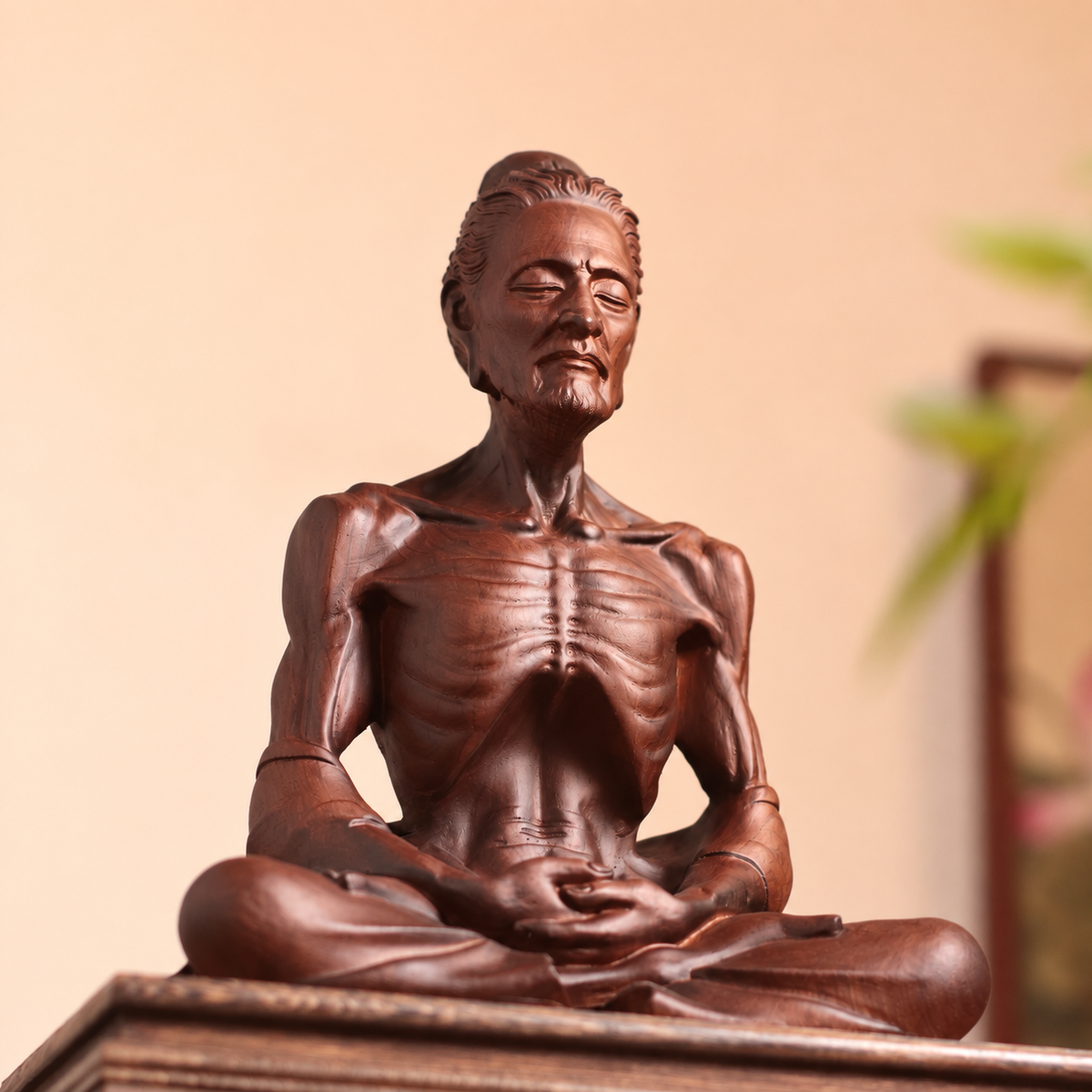 釋迦牟尼佛苦行像｜天然南非花梨木雕