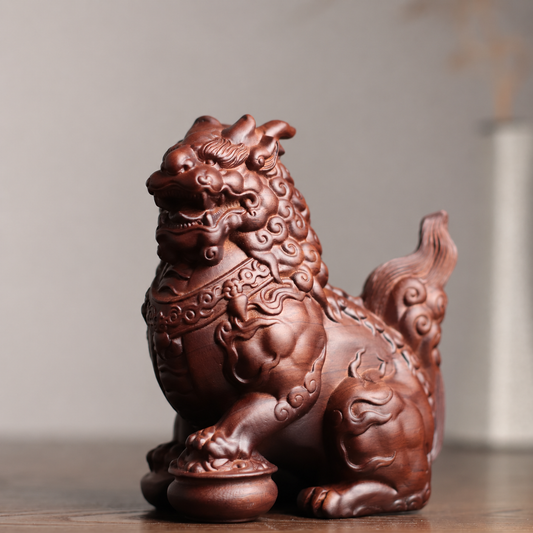吉祥麒麟木雕對擺 商品實拍 1
