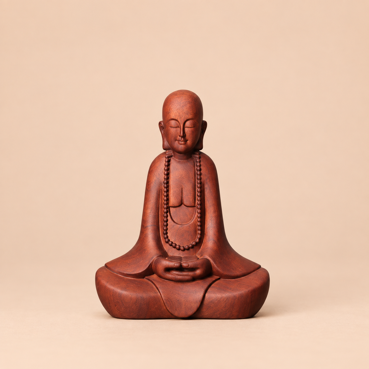 禪師念珠禪坐像｜天然南非花梨木雕
