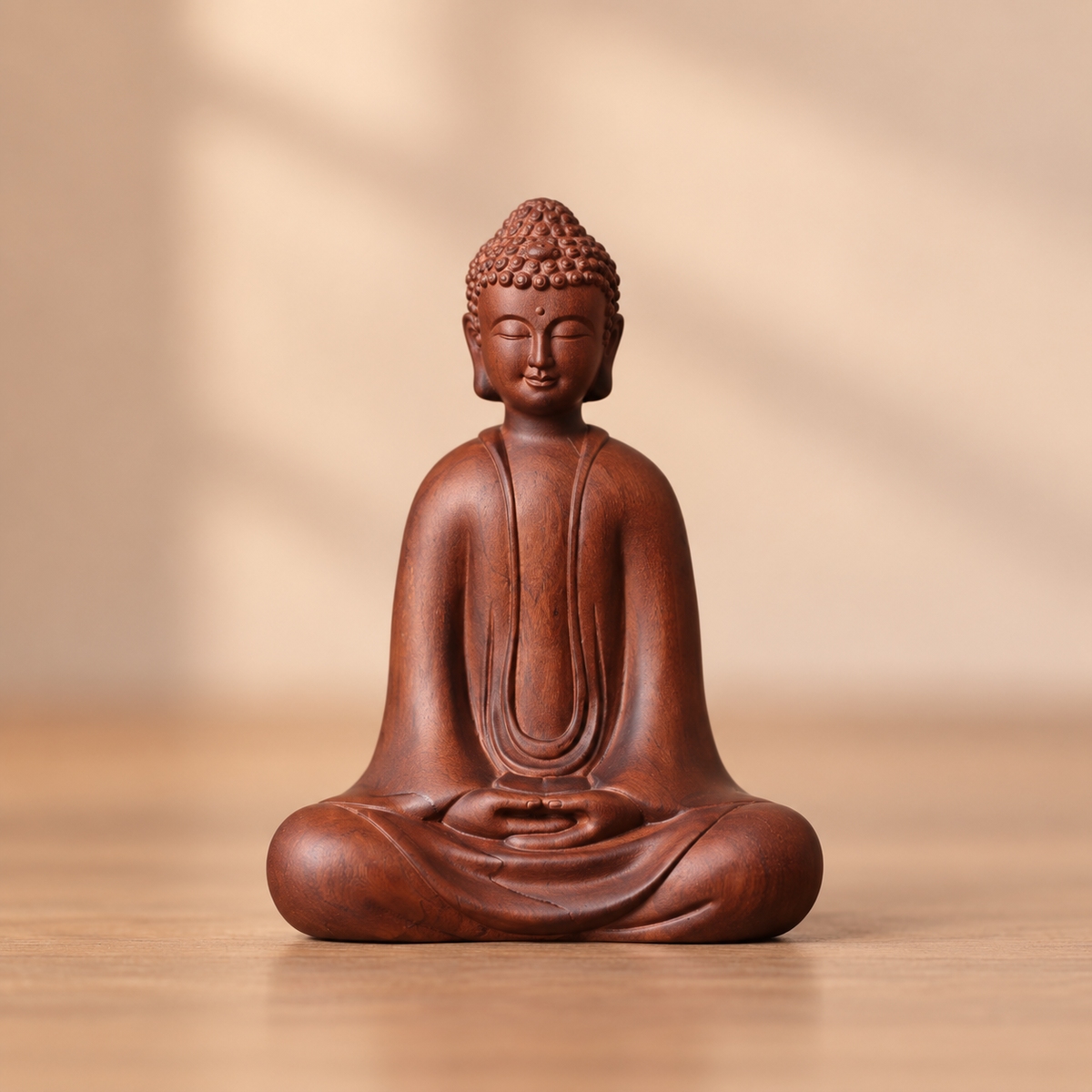 釋迦牟尼佛禪定坐像｜天然南非花梨木雕