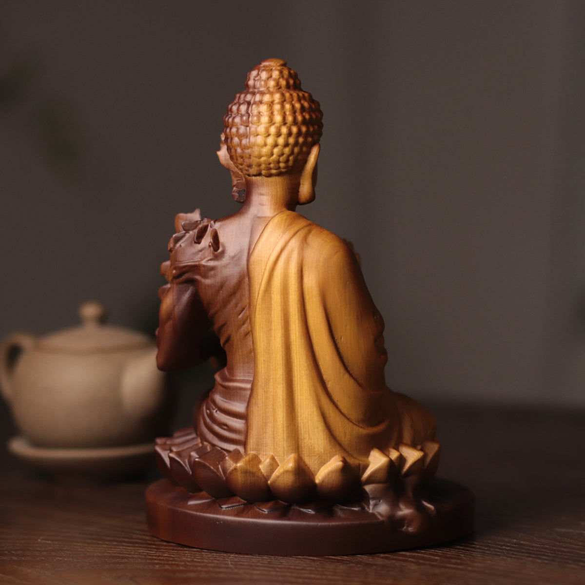 善惡雙面佛像・天然綠木雕刻
