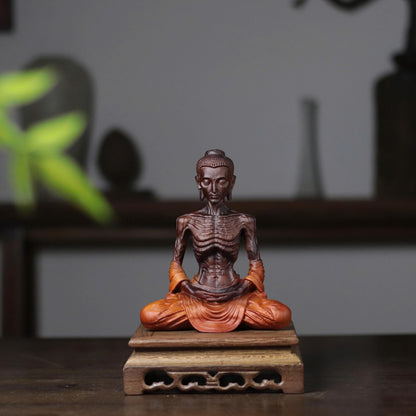 釋迦牟尼佛苦行像｜新款天然南非花梨木雕