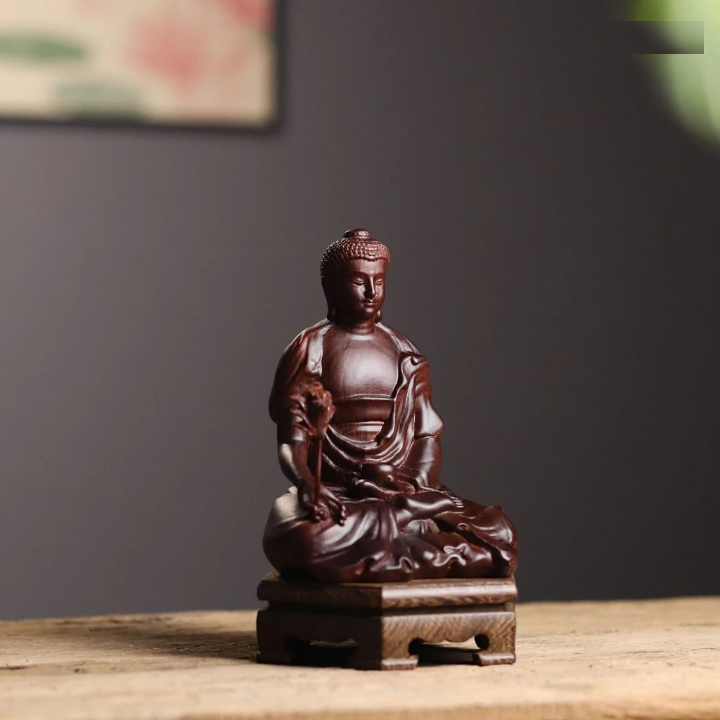 藥師琉璃光如來木雕像・非洲花梨木