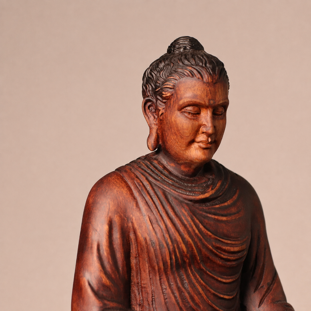 釋迦牟尼佛與多寶佛木雕像・非洲花梨木