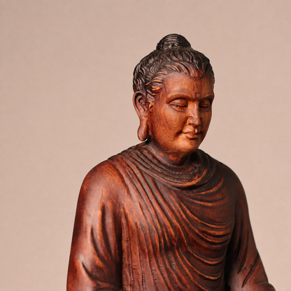 釋迦牟尼佛與多寶佛木雕像・非洲花梨木