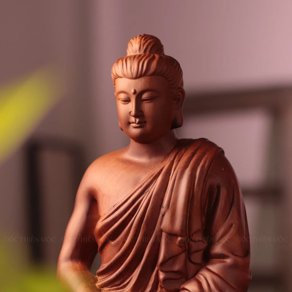 釋迦牟尼佛蓮座禪定坐像｜天然花梨木雕