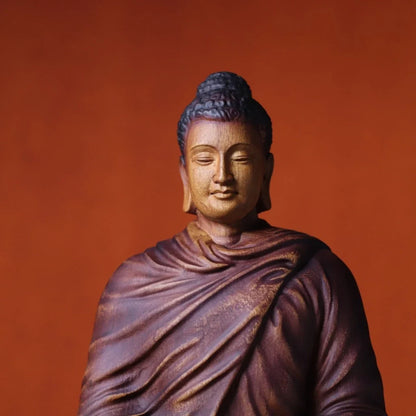 釋迦牟尼佛像・天然紅香木雕刻
